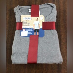 HighLand Original men’s super soft Lounge set t-shirt/short. Gray black.  L